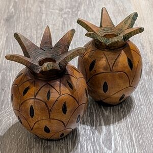 Tapered Candle Wooden Pineapple Candlestick Holders